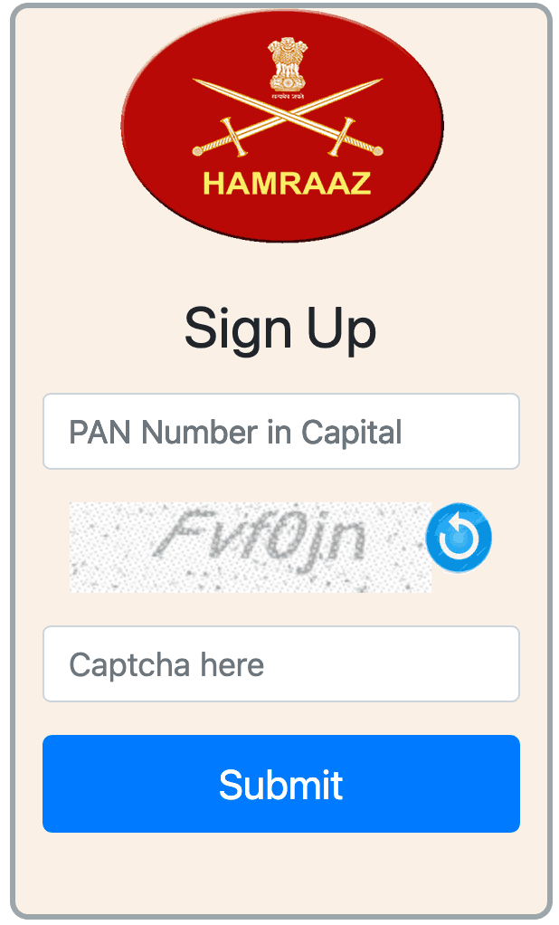 Hamraaz Registration (Sign Up) 